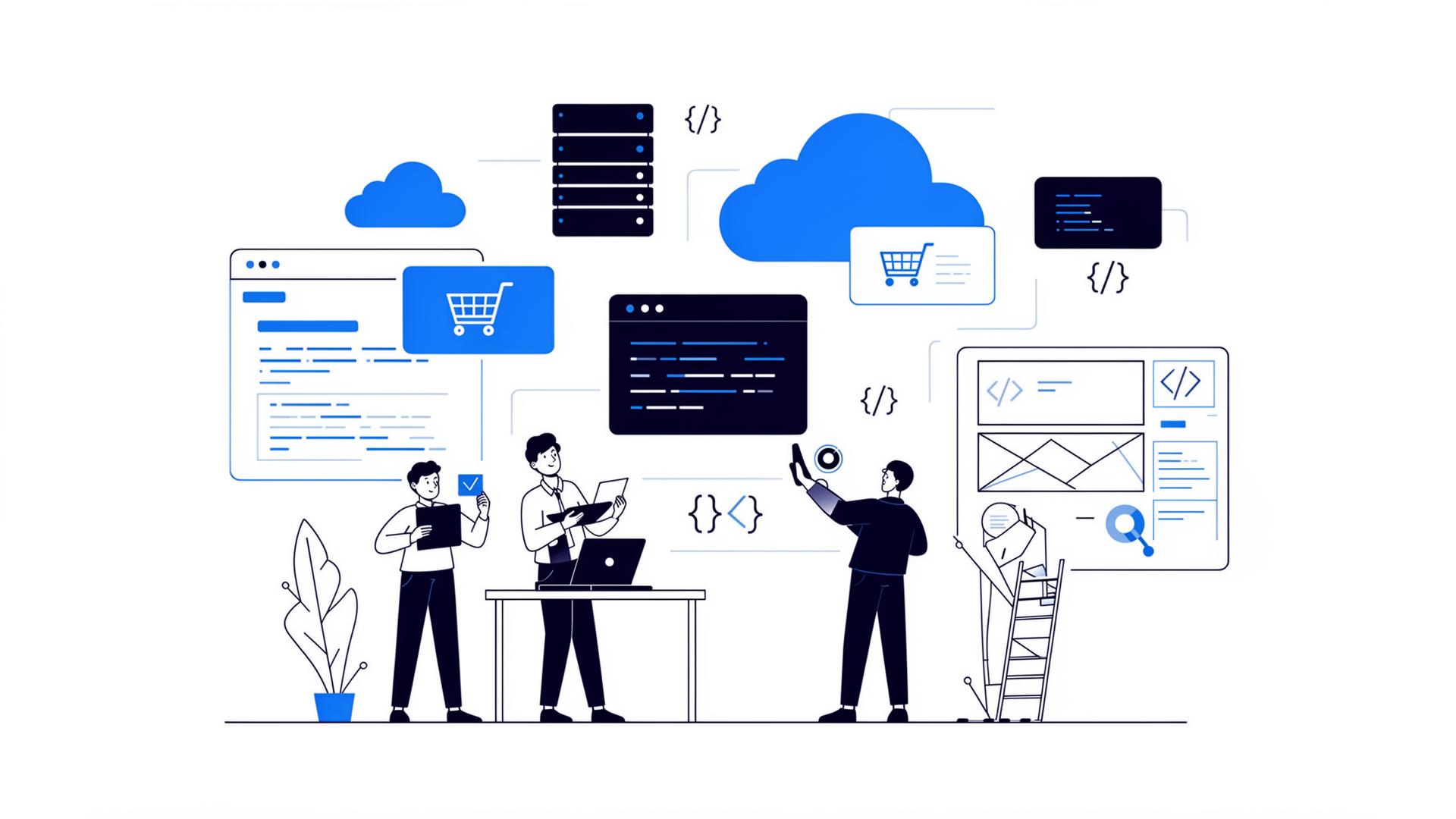 Developers building digital platforms with cloud and e-commerce elements
